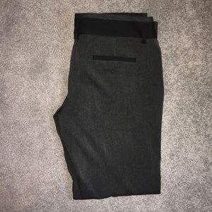 Express Dark Gray Editor Barely Boot Dress Pants.